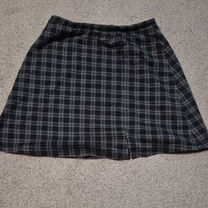H&M Plaid Black and Gray Skirt